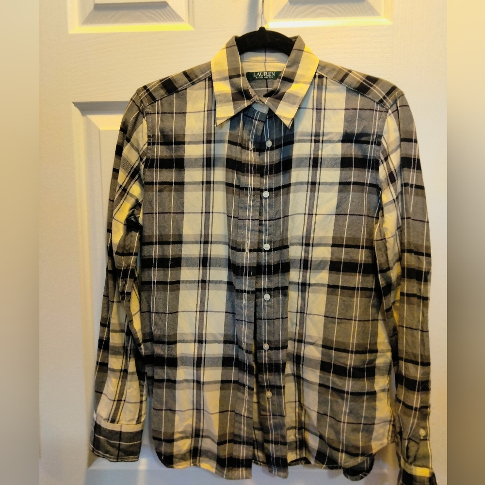 Ralph Lauren Relaxed Fit Checked Plaid Cotton Shirt